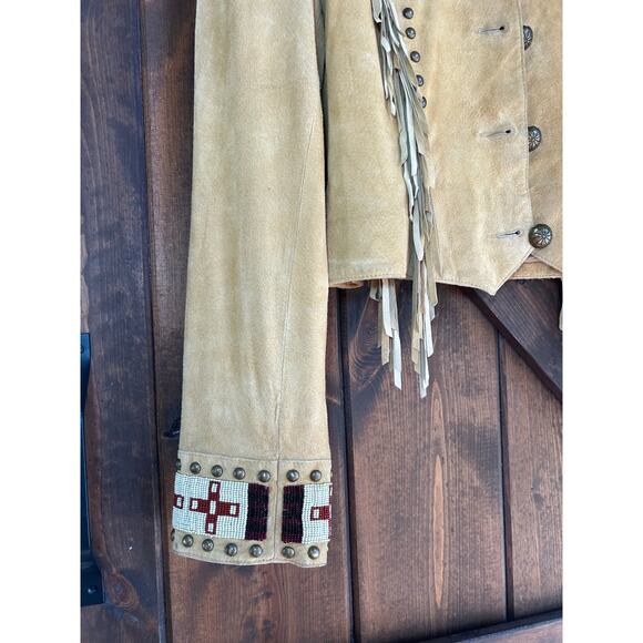 Scully vintage women’s XL leather beaded fringe jacket - Picture 2 of 10